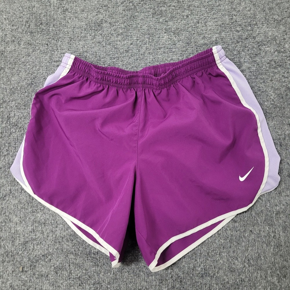 Nike Running Shorts Womens Size XL Purple Dri-Fit Mesh Breathable Athletic Trim